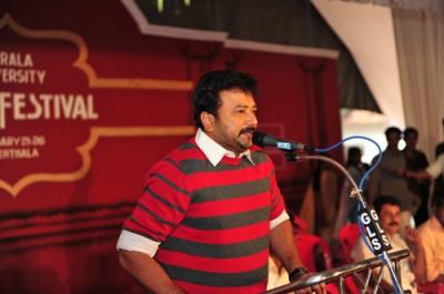 Film star Jayaram speaks at the valedictory function